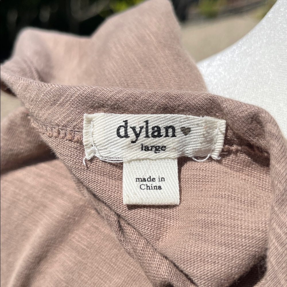 Sundance dylan Taupe Tiered Scoop-Neck Midi 100% Cotton Size L - Picture 6 of 8